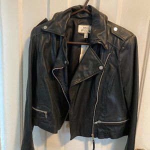 NWT Mango Black Leather Jacket